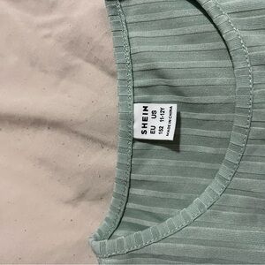 SHEIN Sage Ribbed Knit Top